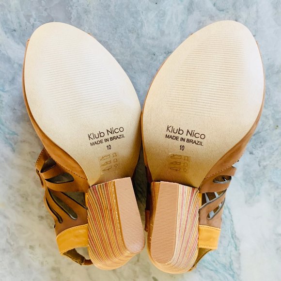 ❌Sold❌ Anthropologie Kiva Leather Cutout Wedges - Picture 10 of 13
